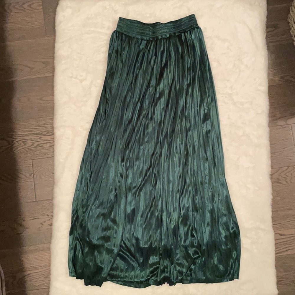 Brand New Satin Maxi Pleated Skirt